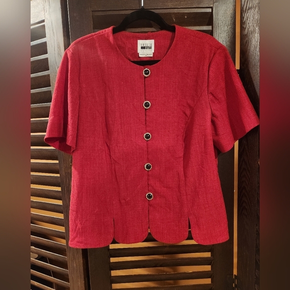 Leslie Fay Jackets & Blazers - Leslie Fay Red Blazer with Button Detail